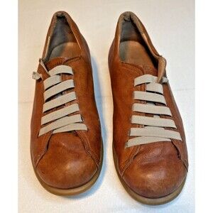 Rive Gauche Firenze Womens Brown Leather Comfort Flat Shoes Size 41 10 10.5